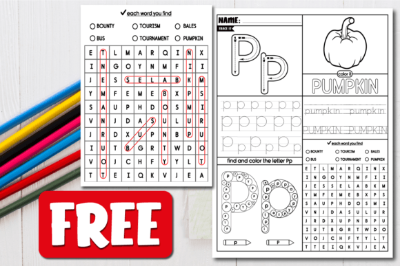 Download Letter Recognition P | Fall Word Search - Word Collection