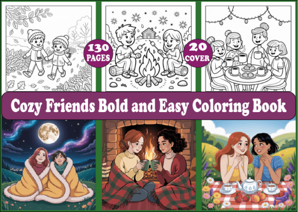 Download Cozy Friends Bold and Easy Coloring Book - Bold and easy coloring book Collection