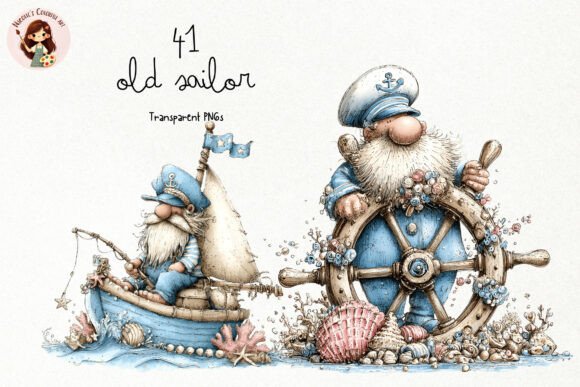 Download Whimsical Old Sailor PNG Clipart - Premium Bundle