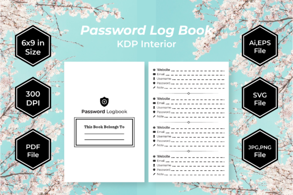 Download Password Log Book Tracker - KDP Interior - Word Collection