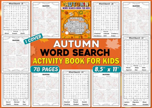 Download Autumn Word Search for Kids with Cover - Word Collection