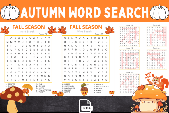 Download Autumn Word Search Activity Pages Kids - Word Collection