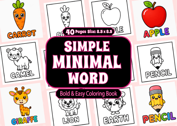Download Simple Minimal Word Bold &amp; Easy Coloring - Word Collection