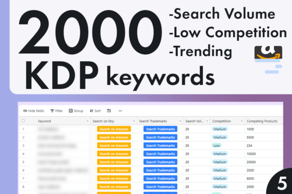 Download Low Competition Keywords for KDP Niches - Word Collection