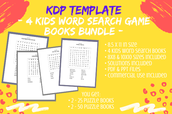 Download 4 Fun KDP Kids Word Search Puzzle Books - Word Collection