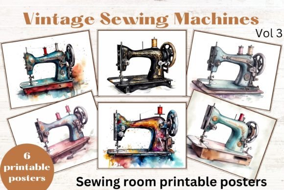 Download Vintage Sewing Machine Illustrations - Vintage Collection