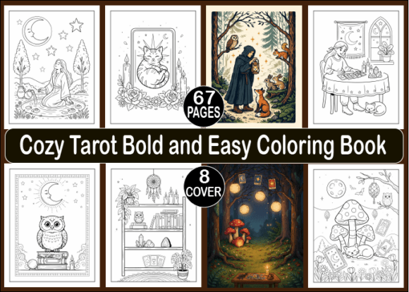 Download Cozy Tarot Bold and Easy Coloring Book - Bold and easy coloring book Collection