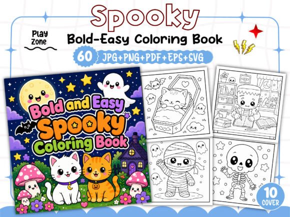 Download Spooky Bold and Easy Coloring Book - Bold and easy coloring book Collection