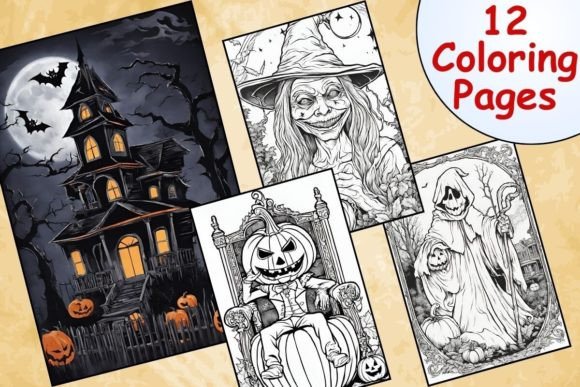 Download Vintage Halloween Coloring Pages - Vintage Collection