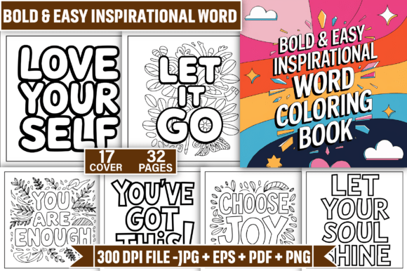 Download Bold Easy Inspirational Word Color Page - Word Collection