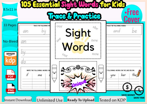 Download 105 Essential Sight Words for Kids Kdp - Word Collection