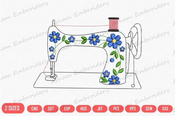 Download Vintage Floral Sewing Machine - Vintage Collection