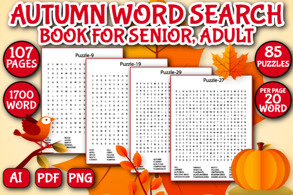 Download Autumn Word Search for Senior &amp; Adults - Word Collection
