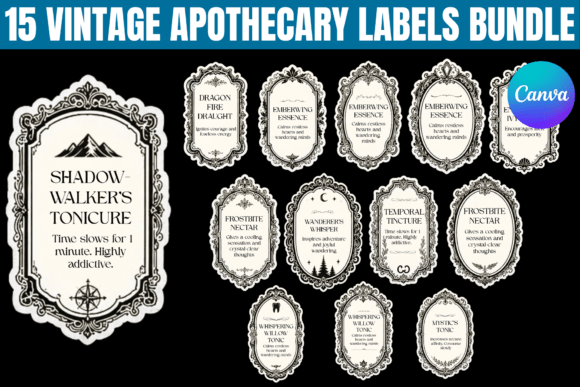 Download Vintage Apothecary Labels Bundle - Vintage Collection