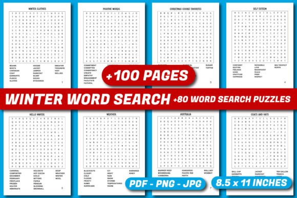 Download + 80 WINTER &amp; CHRISTMAS WORD SEARCH - Word Collection