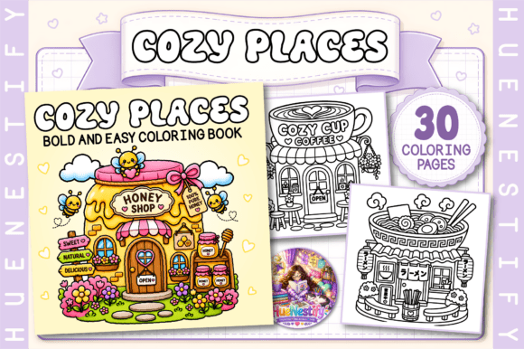 Download Cozy Places Bold and Easy Coloring Book - Bold and easy coloring book Collection
