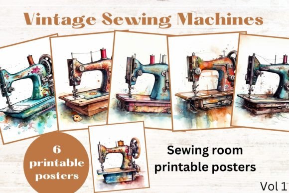 Download Vintage Sewing Machine Printable Posters - Vintage Collection