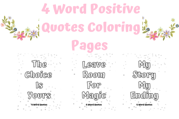 Download 10 X 4 Word Positive Quotes Coloring Pages - Word Collection