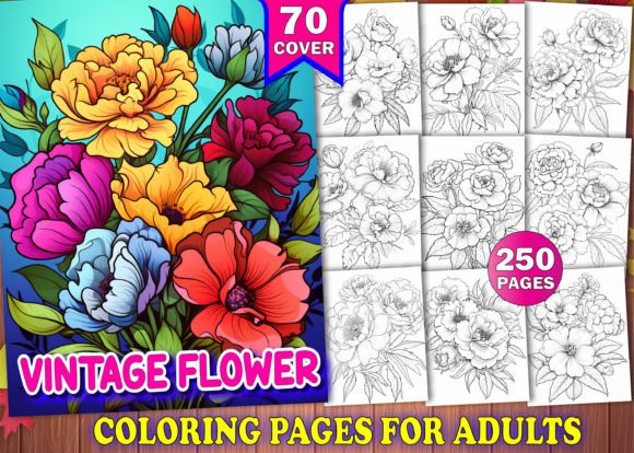 Download 250 Vintage Flower Coloring Pages - Vintage Collection