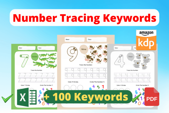 Download 100 Number Tracing Keywords - Word Collection