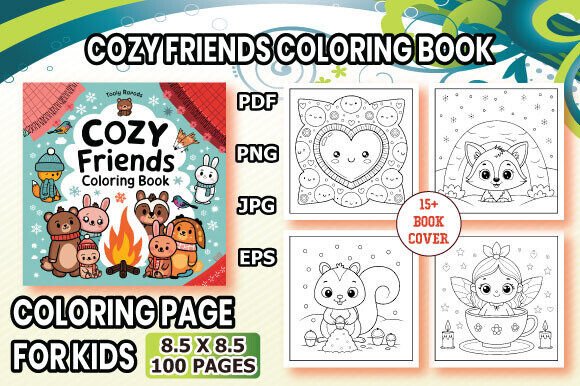 Download Cozy Friends Bold and Easy Coloring Book - Bold and easy coloring book Collection
