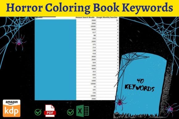 Download Horror Coloring Book Keywords - Word Collection