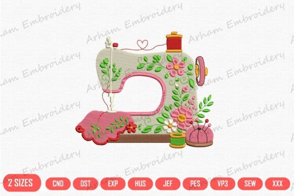 Download Floral Vintage Sewing Machine Charm - Vintage Collection